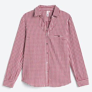 Kut from the Kloth - Burgundy Feena Button Down Textured Blouse